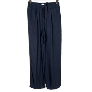 Vince Black High Rise Wide Leg Triacetate Pull On Pants Small